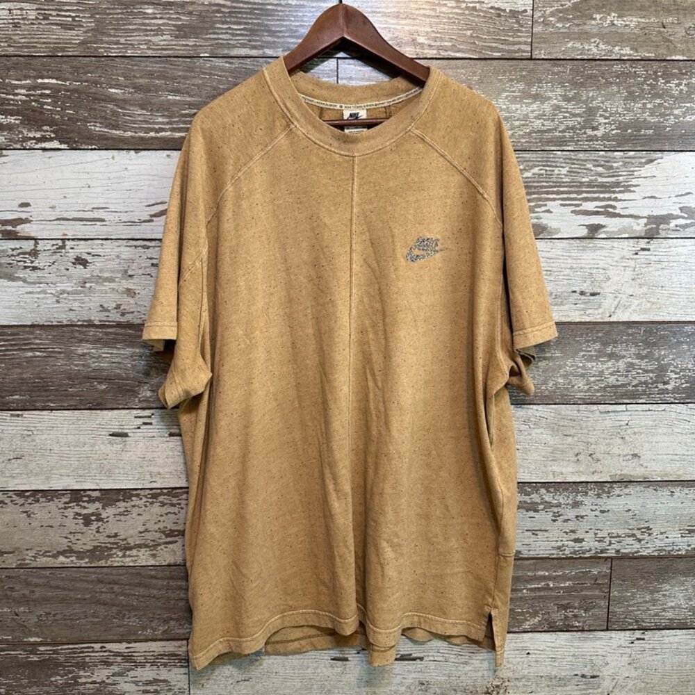 Nike Short Sleeve Tee in Tan with Small Logo